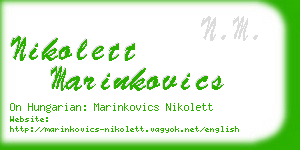 nikolett marinkovics business card